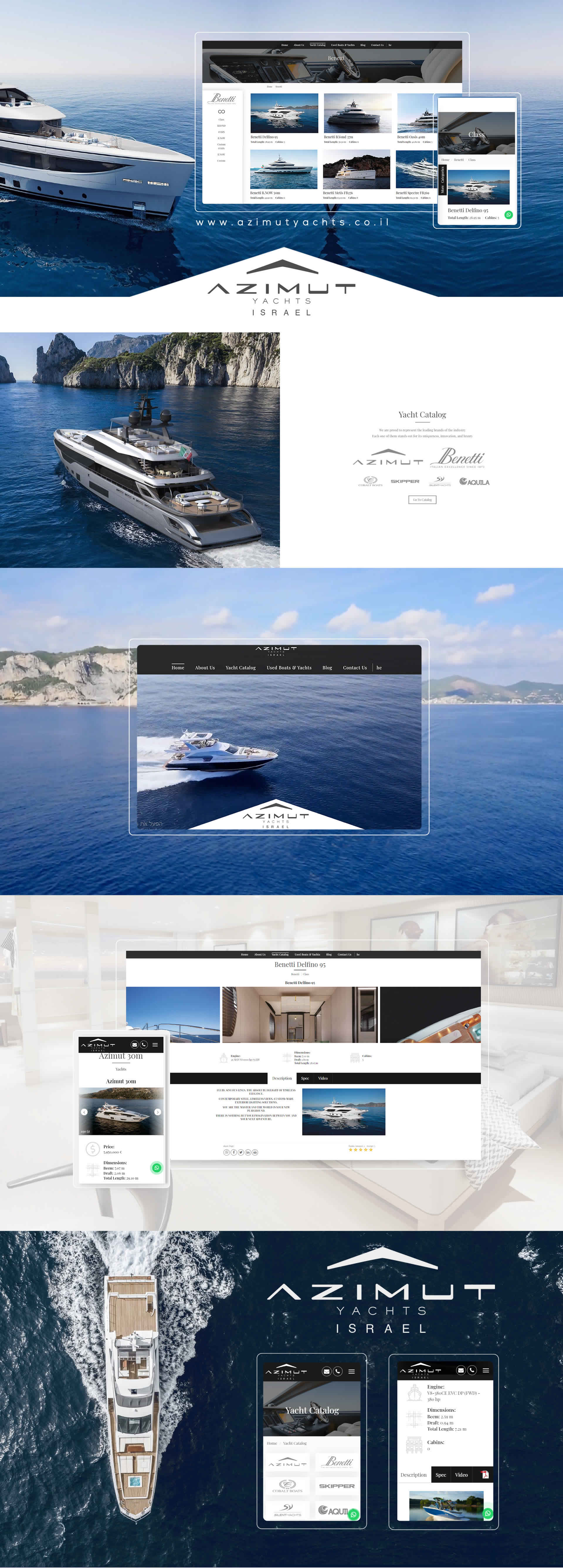 בניית אתר לחברת אזימוט יאכטות