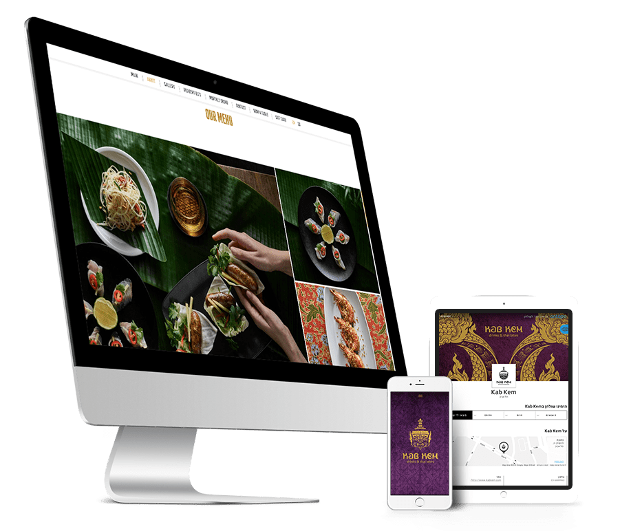 בניית אתר OnePage מדהים למסעדת קאב קם מבית בית תאילנדי